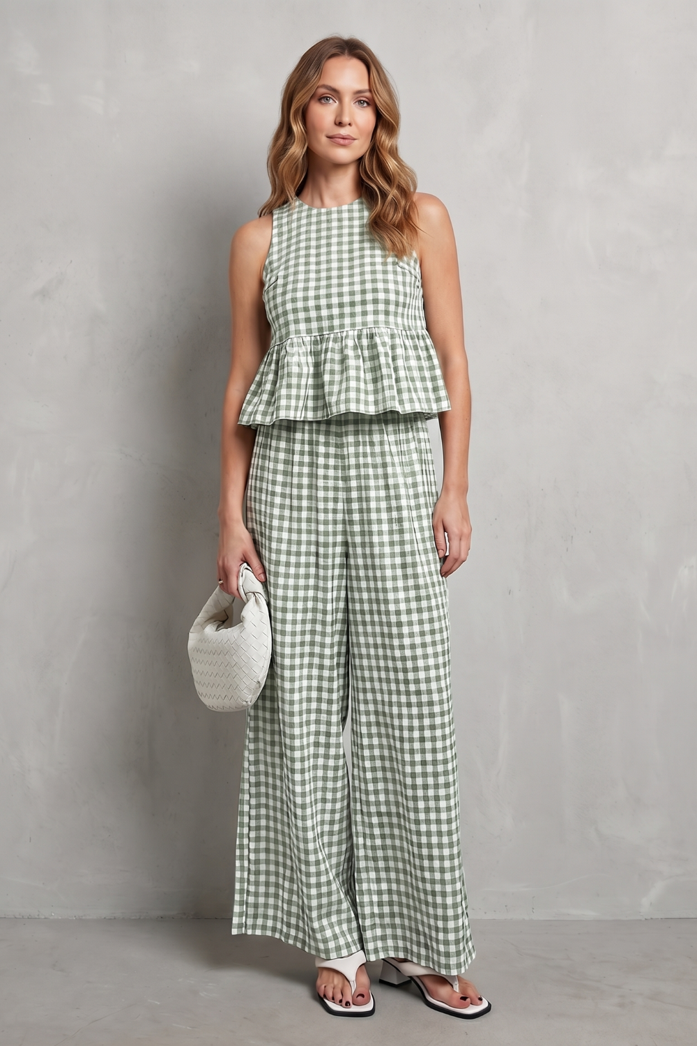 Gingelle – Gingham ruffle ease – Trouser set-10755689185623-OLVIA ROSE LONDON