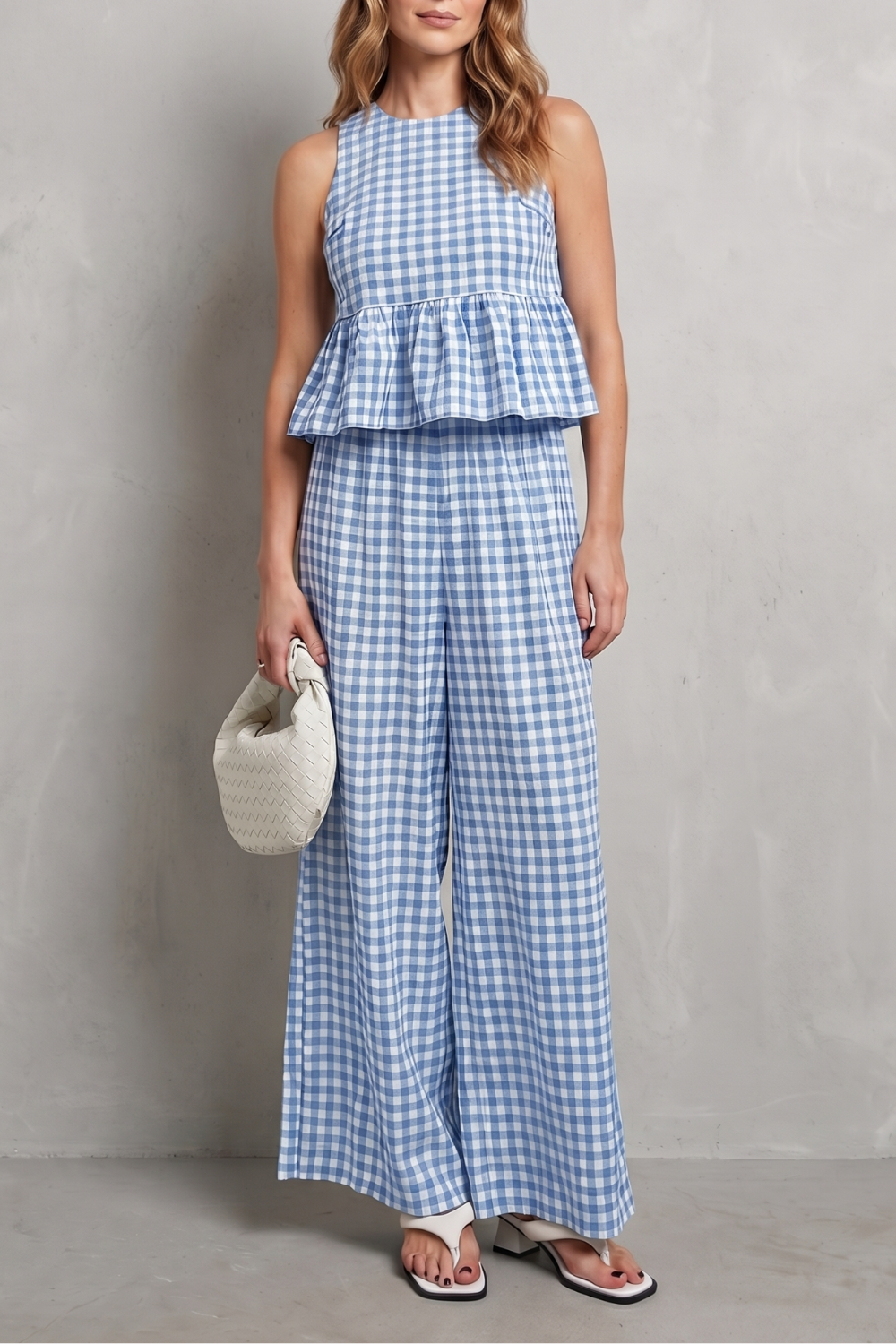 Gingelle – Gingham ruffle ease – Trouser set-10755689185623-OLVIA ROSE LONDON
