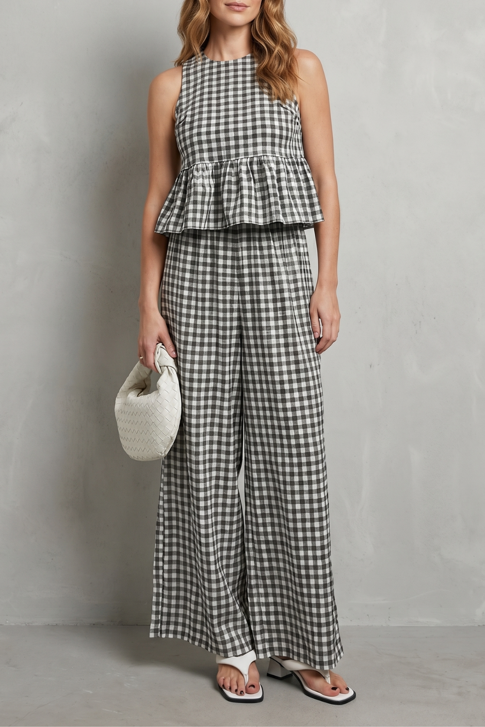 Gingelle – Gingham ruffle ease – Trouser set-10755689185623-OLVIA ROSE LONDON