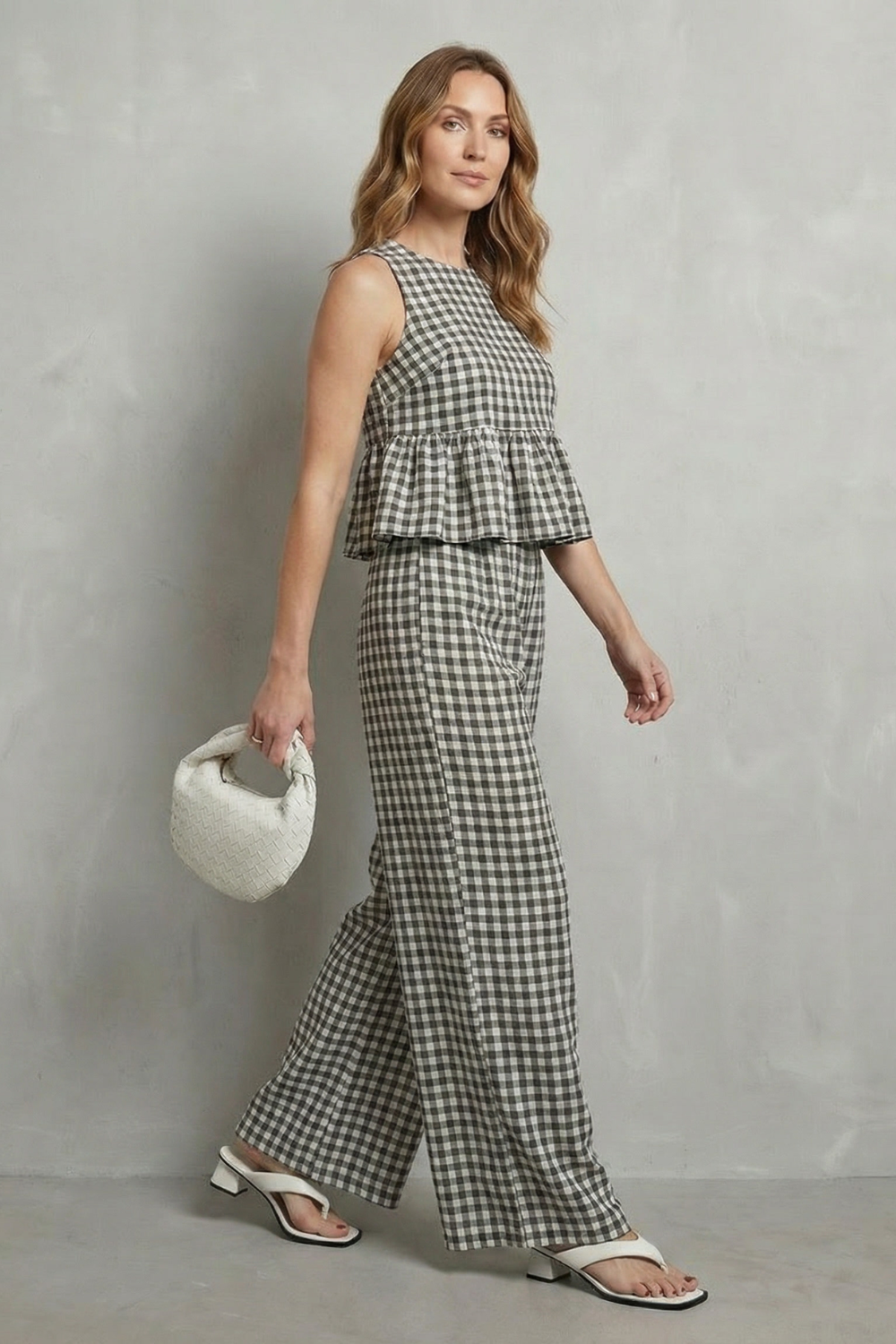 Gingelle – Gingham ruffle ease – Trouser set-10755689185623-OLVIA ROSE LONDON