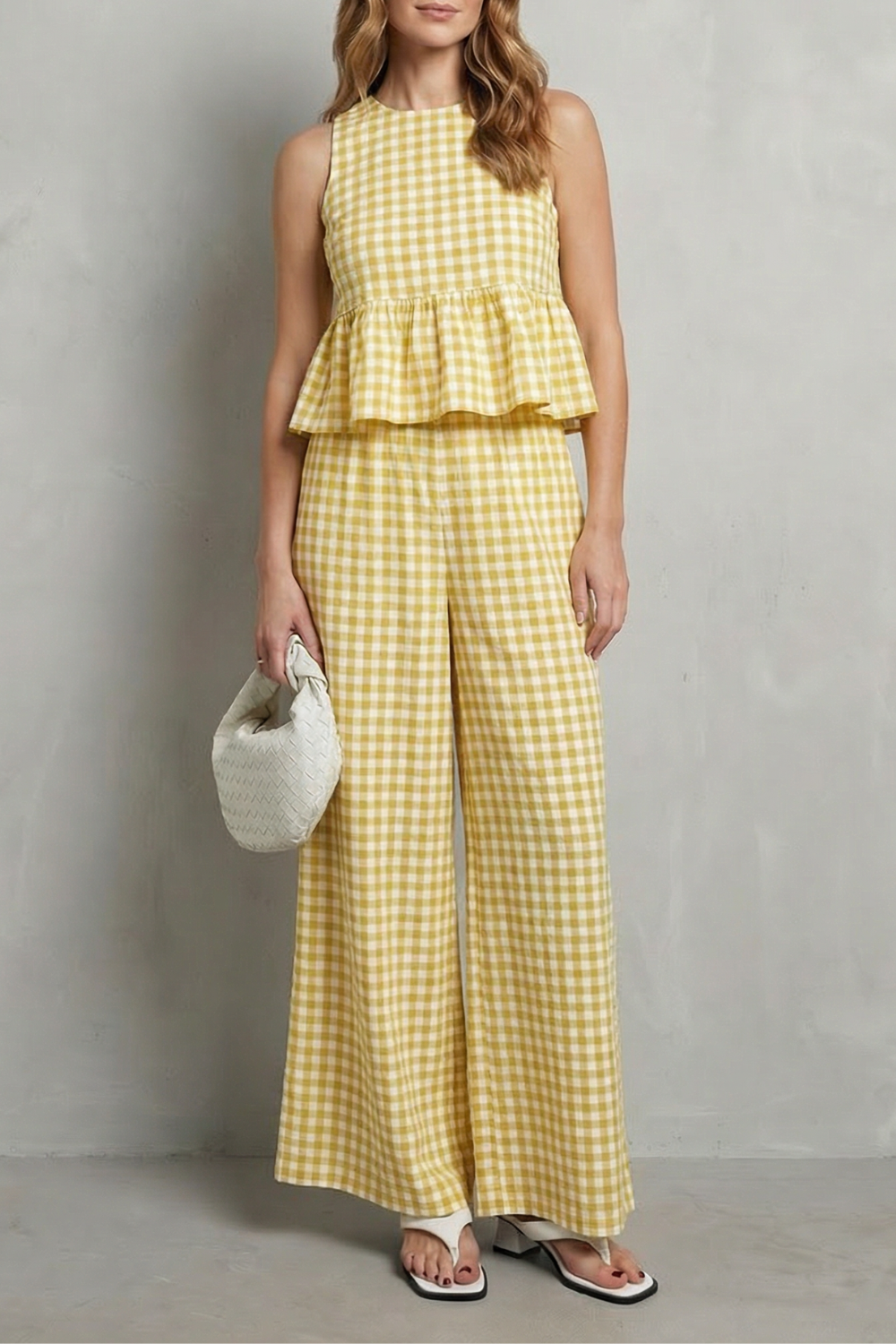 Gingelle – Gingham ruffle ease – Trouser set-10755689185623-OLVIA ROSE LONDON