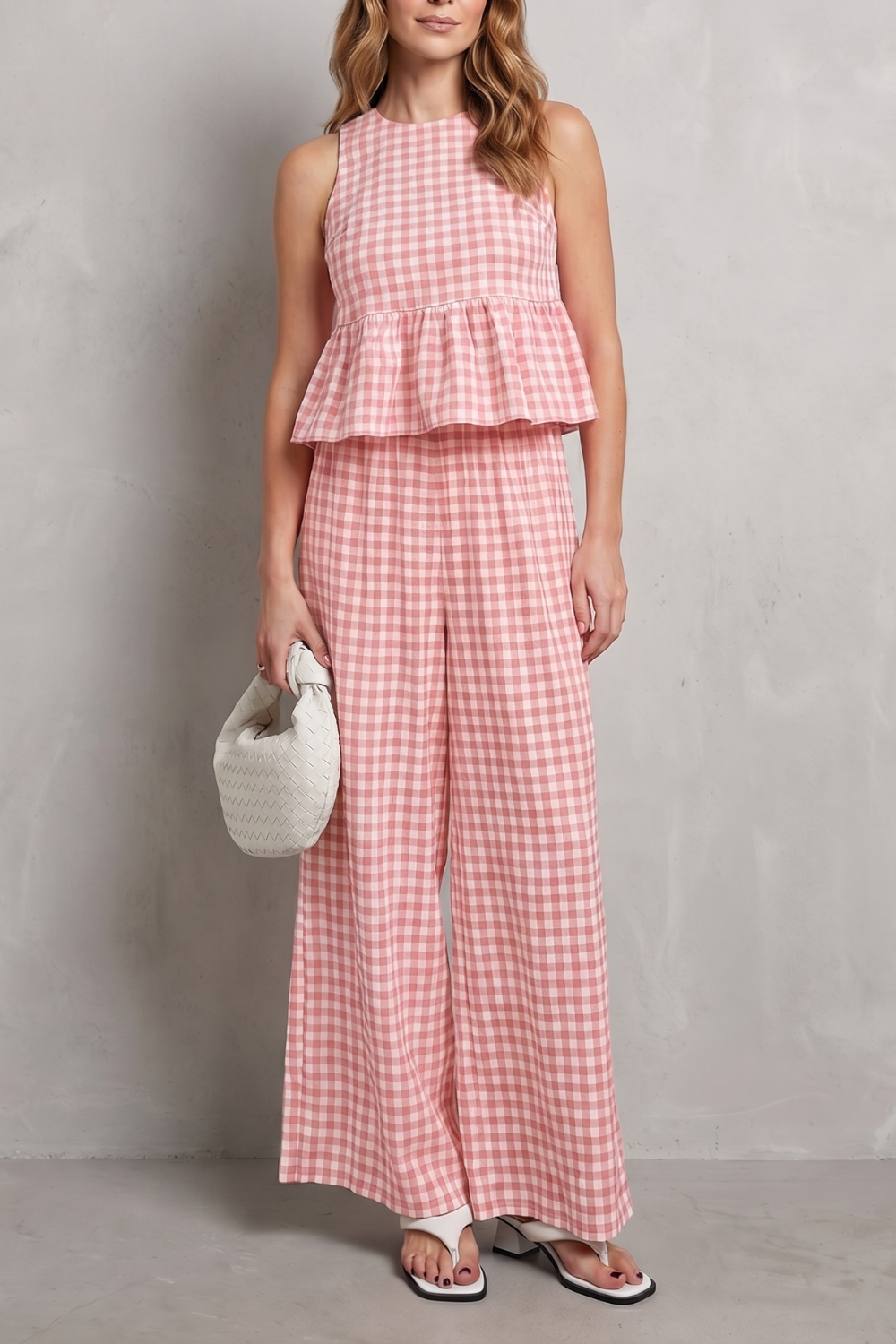 Gingelle – Gingham ruffle ease – Trouser set-10755689185623-OLVIA ROSE LONDON