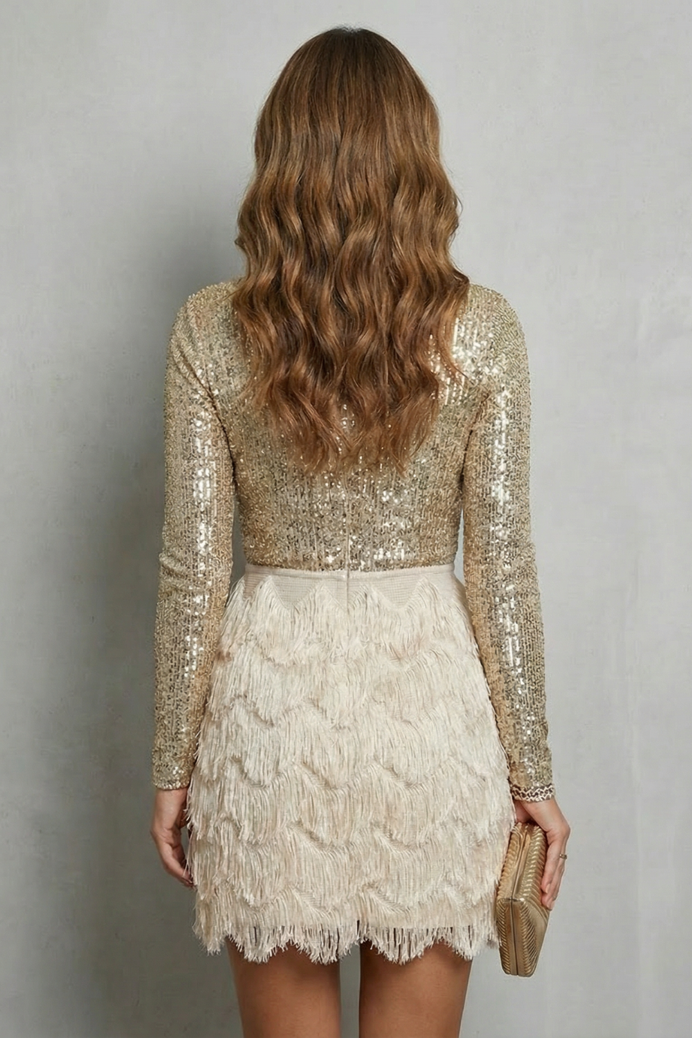Harlisse – Long sleeve sequin glamour – Mini dress-10747080769879-OLVIA ROSE LONDON