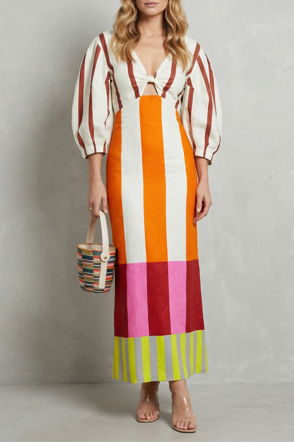 Kayara – Colour block statement – Maxi dress-10747279049047-OLVIA ROSE LONDON