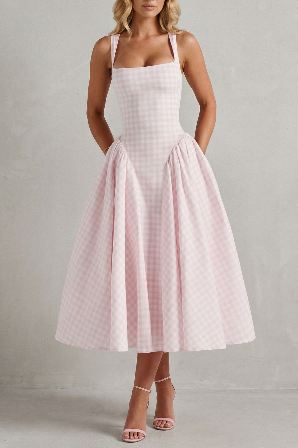 Kaydelle – Gingham summer charm – Midi dress-10747082604887-OLVIA ROSE LONDON