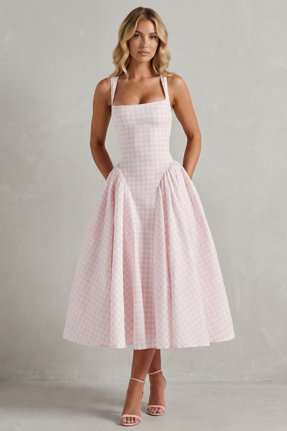 Kaydelle – Gingham summer charm – Midi dress-10747082604887-OLVIA ROSE LONDON
