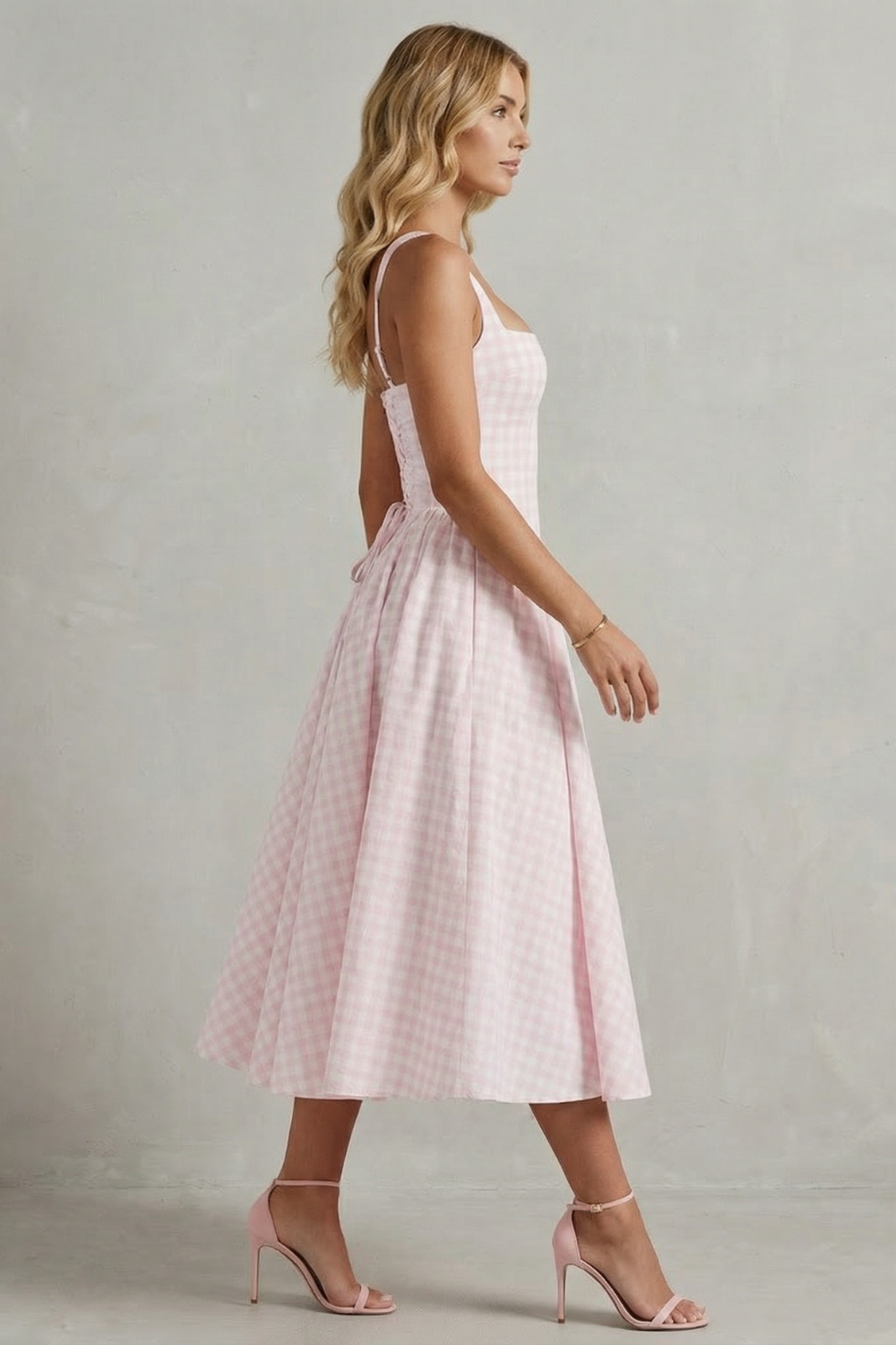 Kaydelle – Gingham summer charm – Midi dress-10747082604887-OLVIA ROSE LONDON