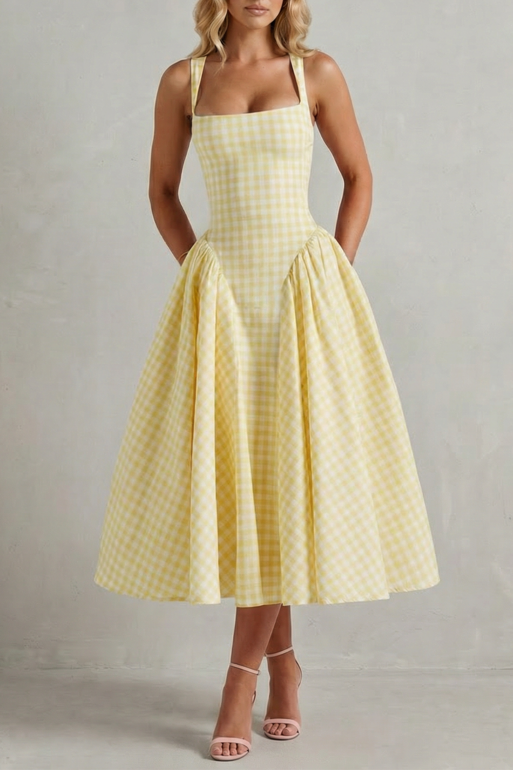 Kaydelle – Gingham summer charm – Midi dress-10747082604887-OLVIA ROSE LONDON