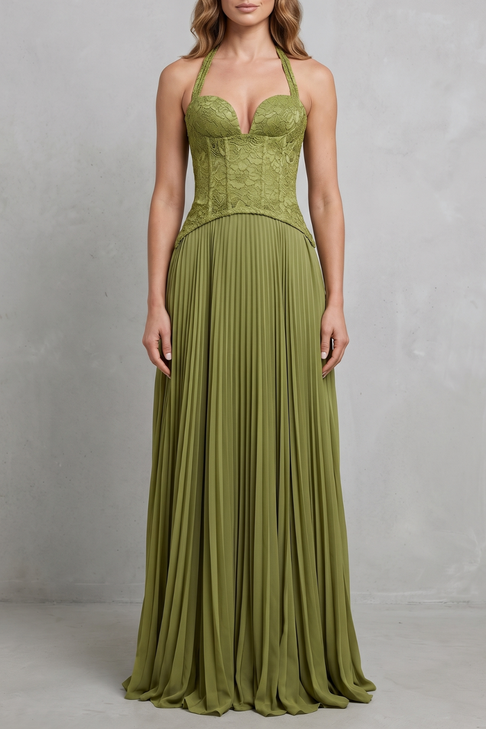 Kenlisse – Corset pleated elegance – Maxi dress-10747265745239-OLVIA ROSE LONDON