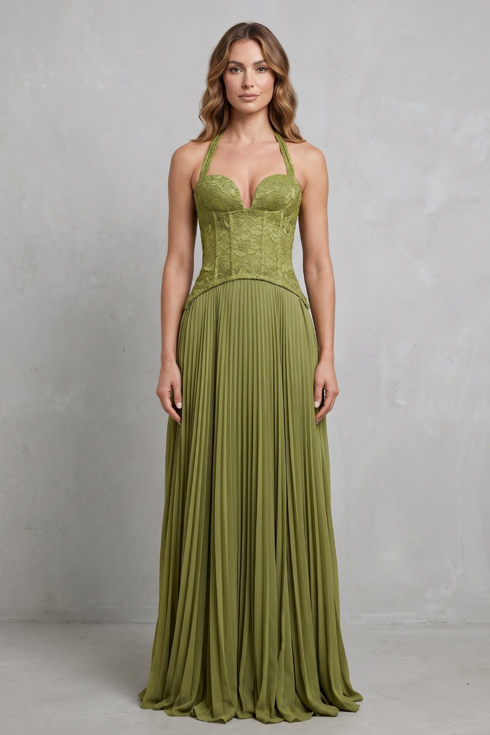 Kenlisse – Corset pleated elegance – Maxi dress-10747265745239-OLVIA ROSE LONDON