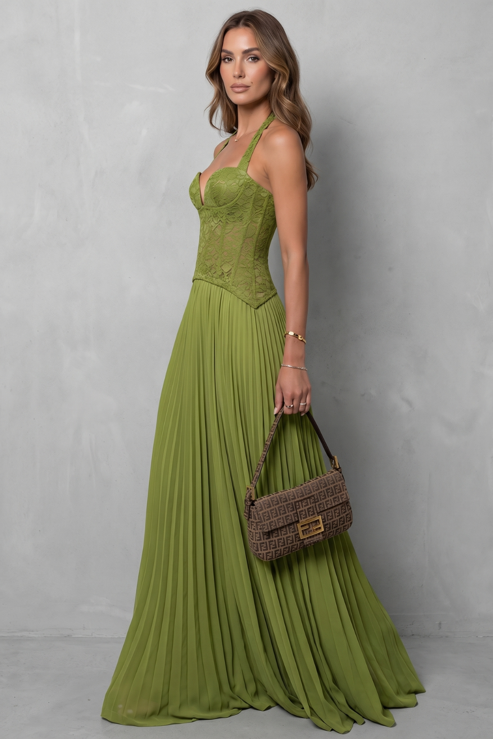 Kenlisse – Corset pleated elegance – Maxi dress-10747265745239-OLVIA ROSE LONDON
