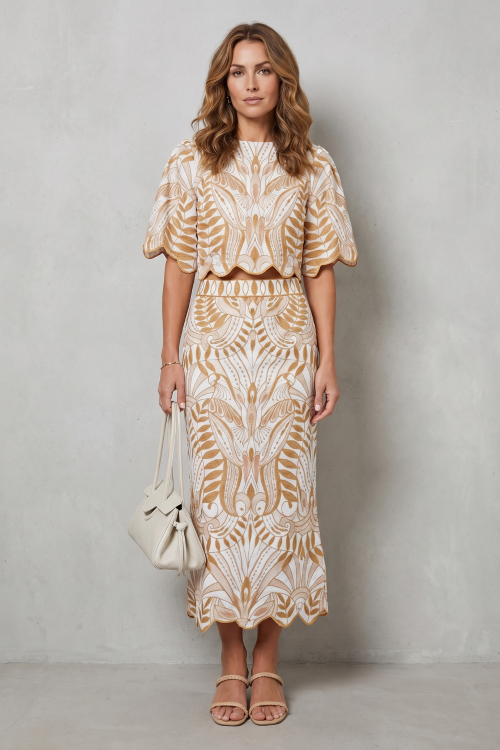 Korréline – Printed linen elegance – Skirt set-10755689218391-OLVIA ROSE LONDON