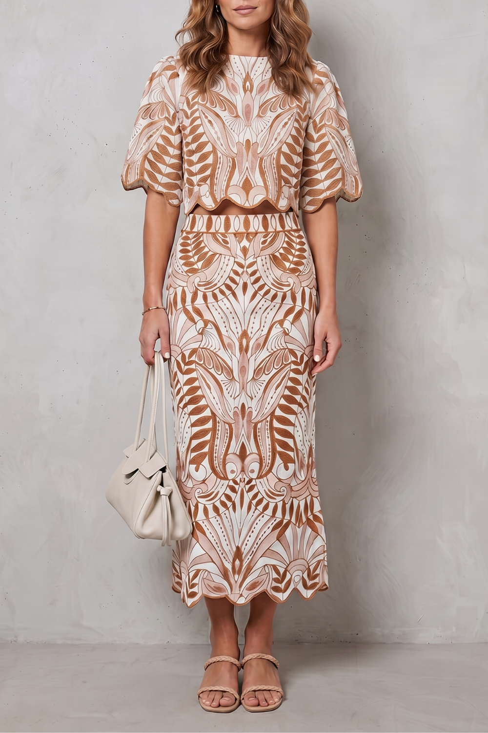 Korréline – Printed linen elegance – Skirt set-10755689218391-OLVIA ROSE LONDON