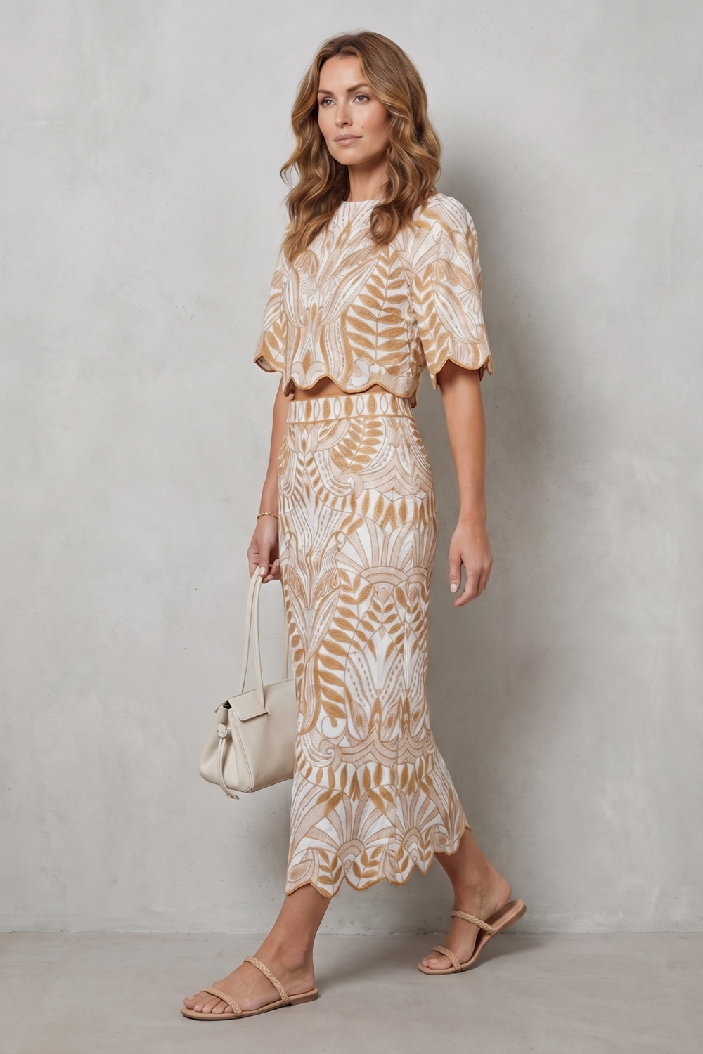 Korréline – Printed linen elegance – Skirt set-10755689218391-OLVIA ROSE LONDON