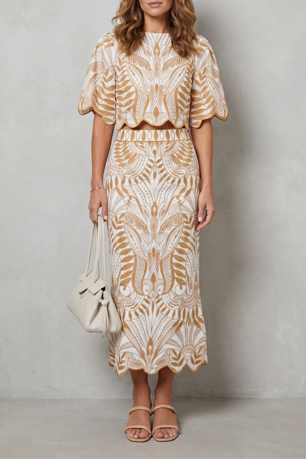 Korréline – Printed linen elegance – Skirt set-10755689218391-OLVIA ROSE LONDON