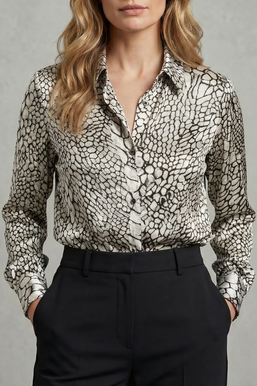 Leontine – Silky leopard elegance – Blouse-10755690824023-OLVIA ROSE LONDON