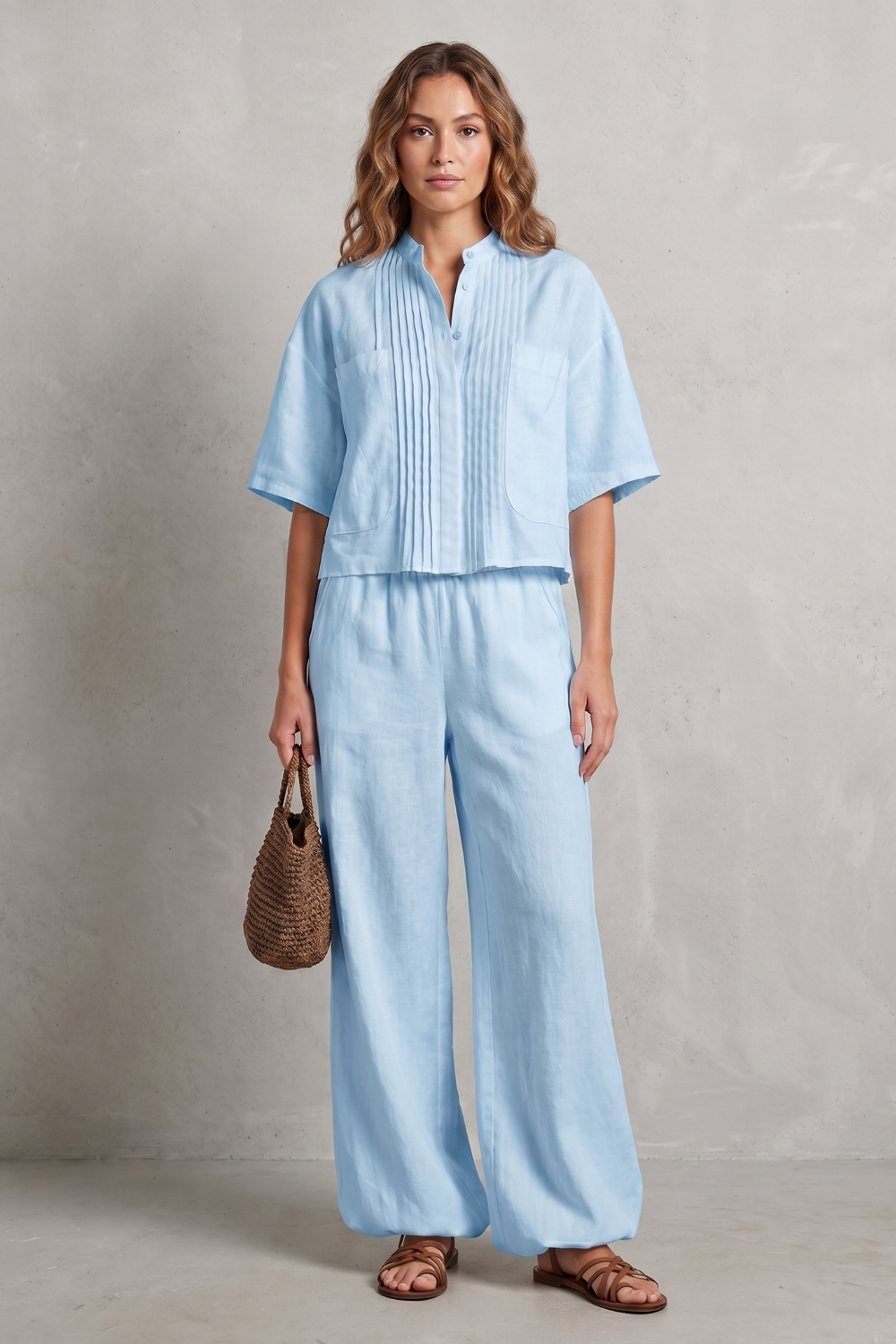Limeaux – Breezy pleated elegance – Trouser set-10914601435479-OLVIA ROSE LONDON
