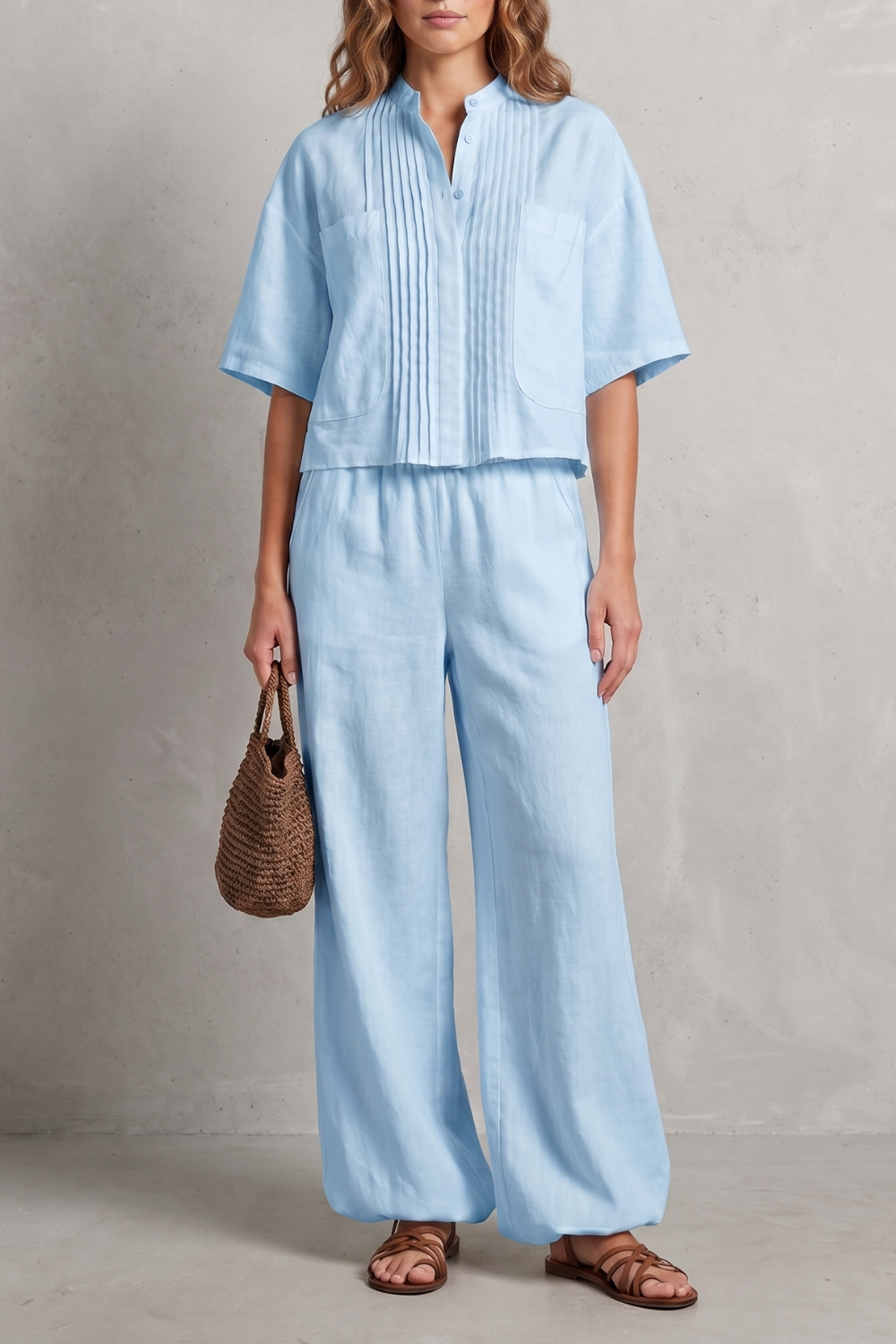 Limeaux – Breezy pleated elegance – Trouser set-10914601435479-OLVIA ROSE LONDON