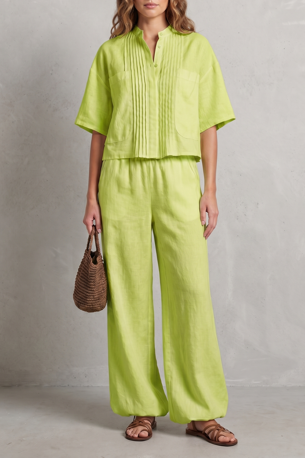 Limeaux – Breezy pleated elegance – Trouser set-10914601435479-OLVIA ROSE LONDON