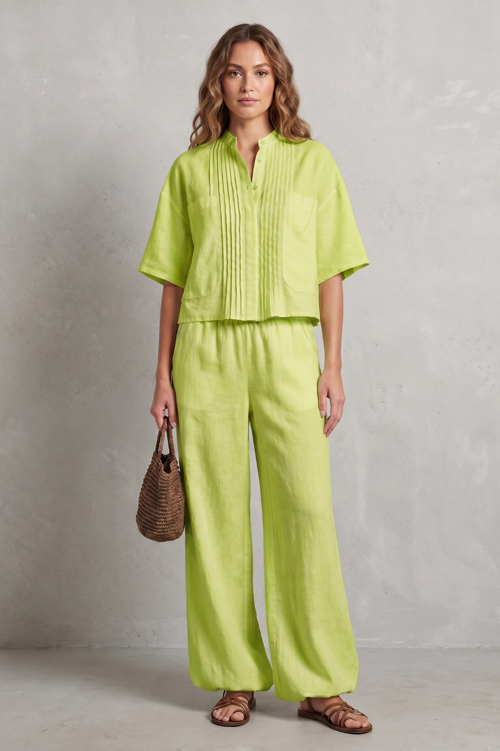 Limeaux – Breezy pleated elegance – Trouser set-10914601435479-OLVIA ROSE LONDON