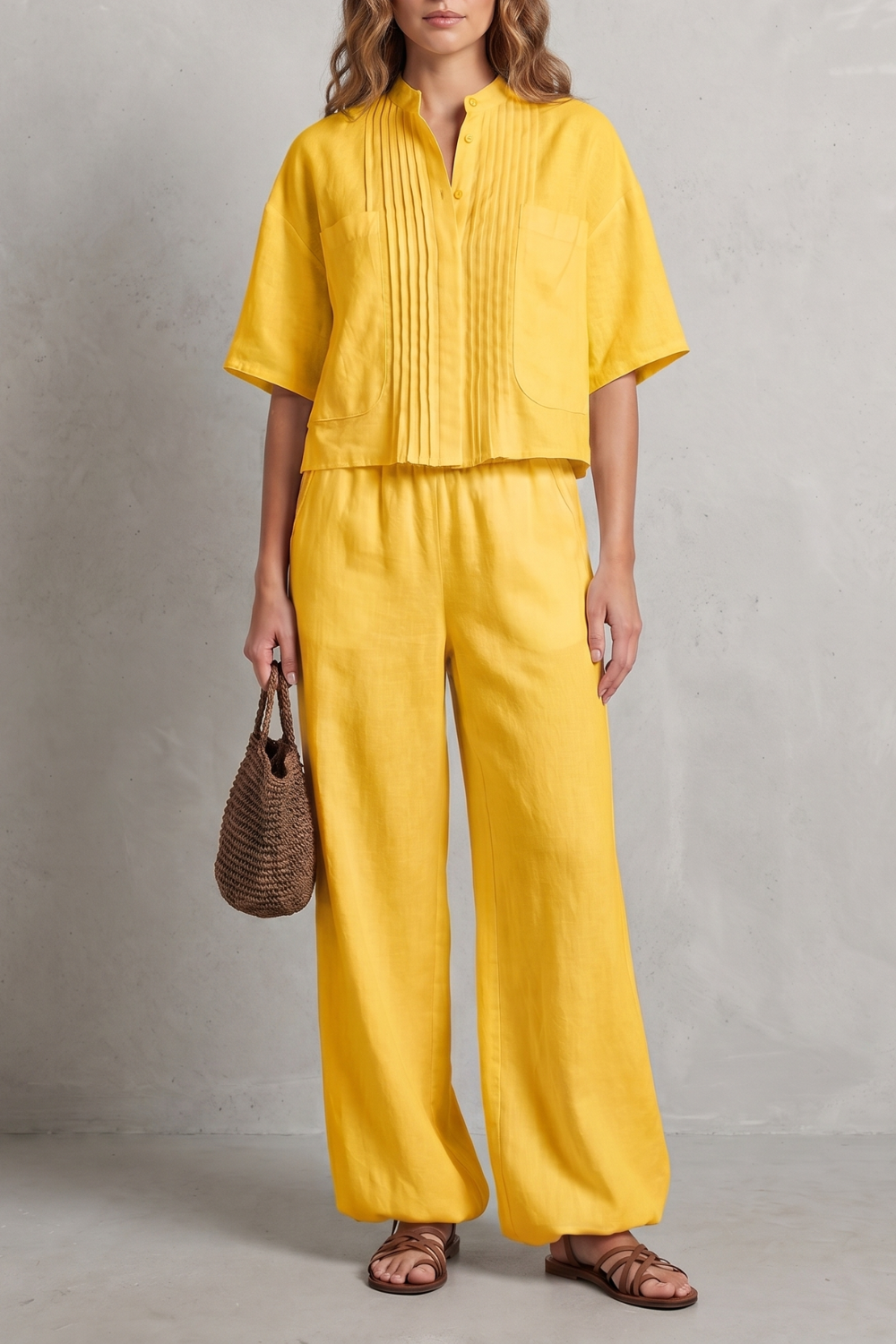 Limeaux – Breezy pleated elegance – Trouser set-10914601435479-OLVIA ROSE LONDON