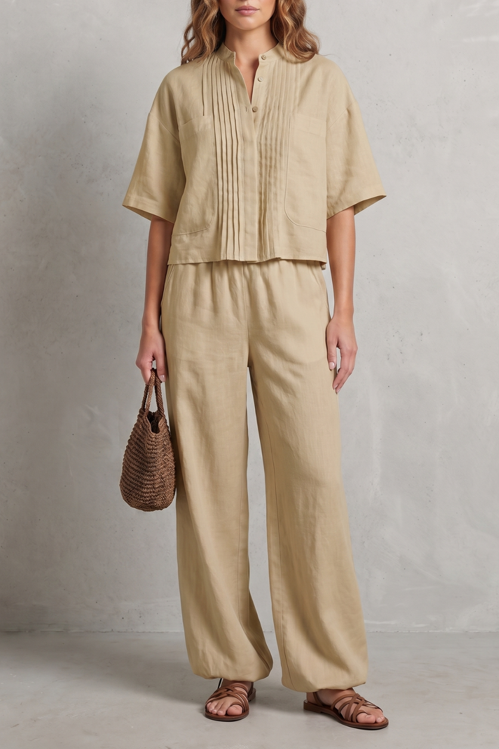 Limeaux – Breezy pleated elegance – Trouser set-10914601435479-OLVIA ROSE LONDON