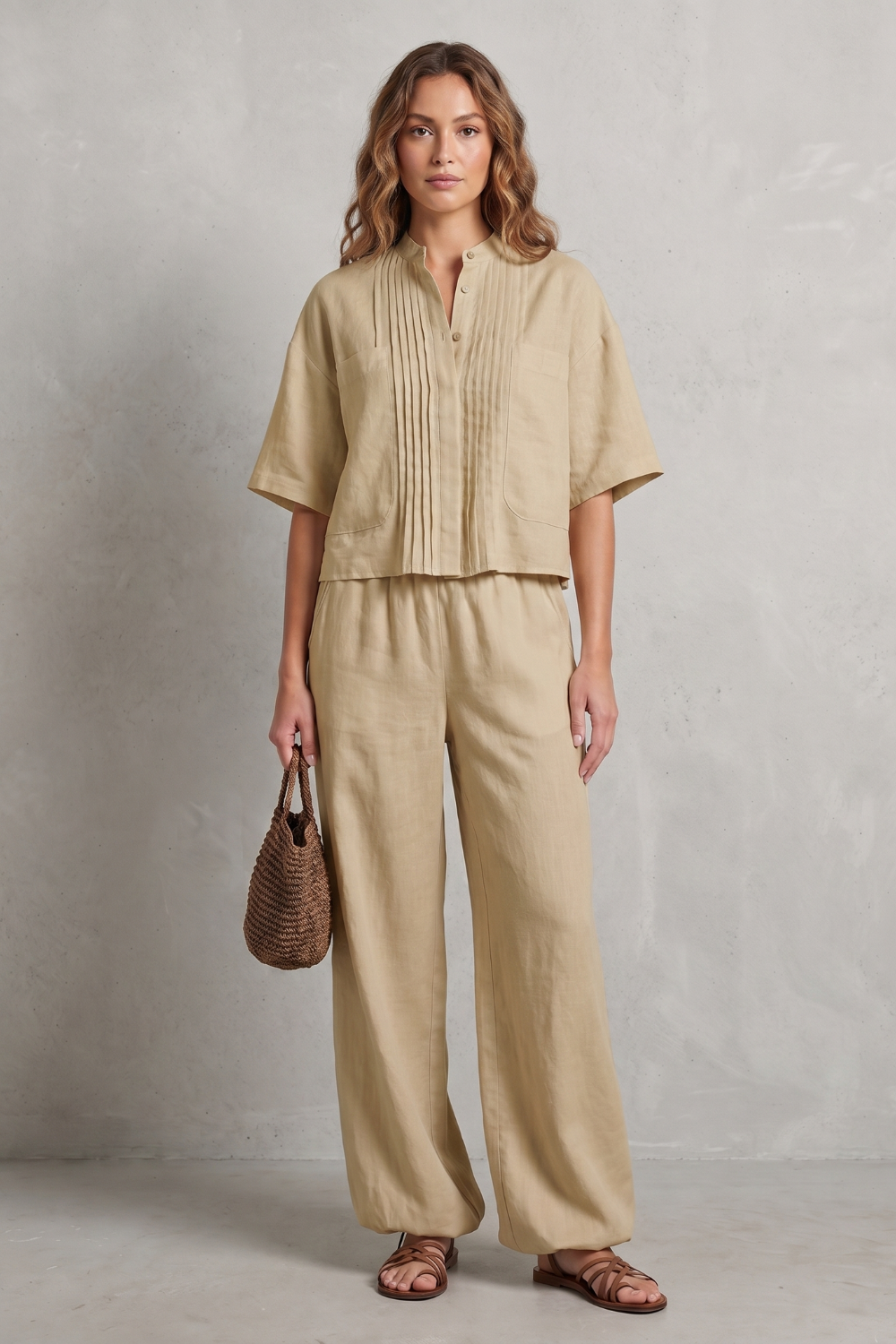 Limeaux – Breezy pleated elegance – Trouser set-10914601435479-OLVIA ROSE LONDON