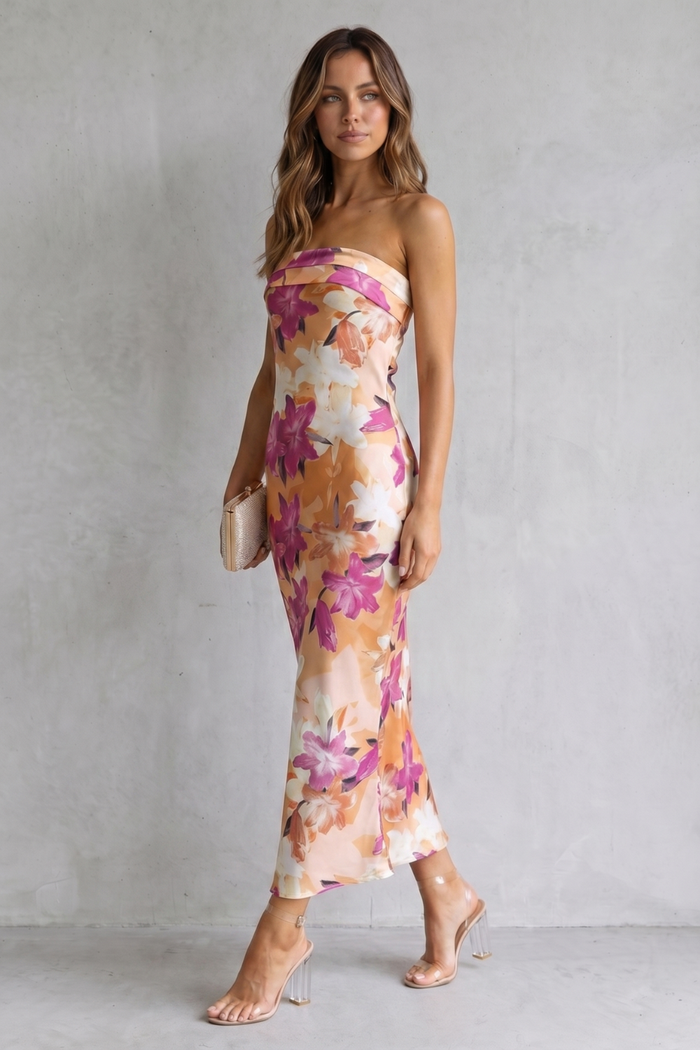 Linneva – Strapless floral elegance – Maxi dress-10747266203991-OLVIA ROSE LONDON