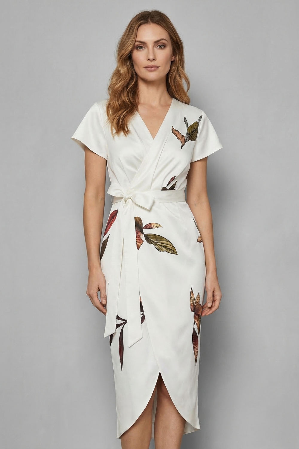 Lioravelle – Effortless wrap silhouette – Midi dress-10619263451479-OLVIA ROSE LONDON