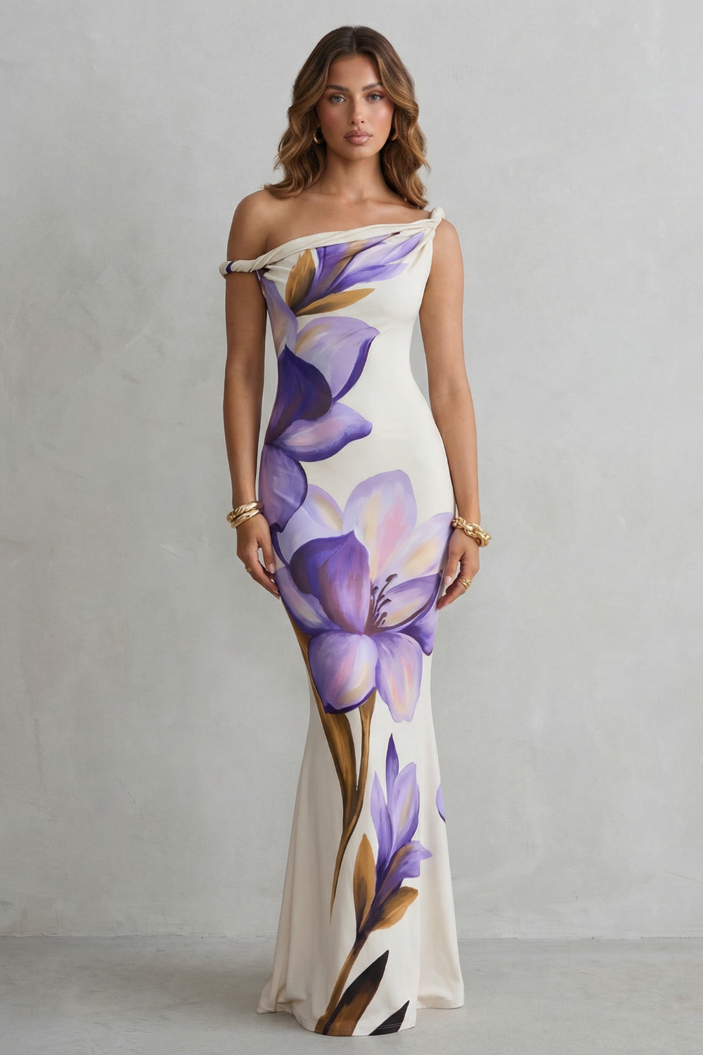 Liravelle – Off-shoulder floral allure – Maxi dress-10755314188631-OLVIA ROSE LONDON