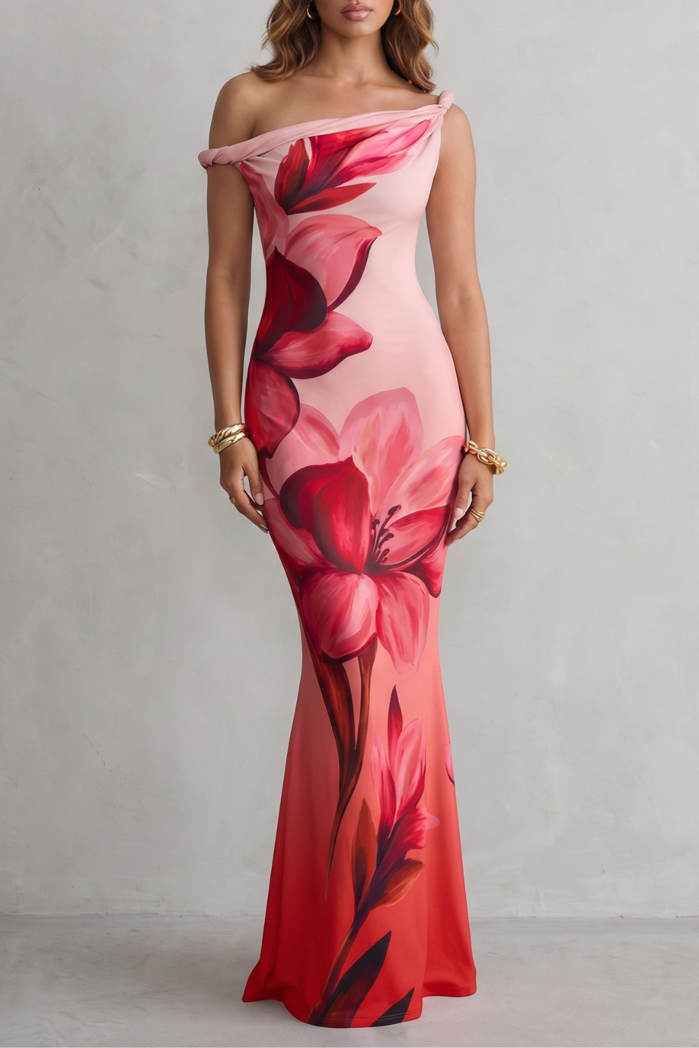 Liravelle – Off-shoulder floral allure – Maxi dress-10755314188631-OLVIA ROSE LONDON
