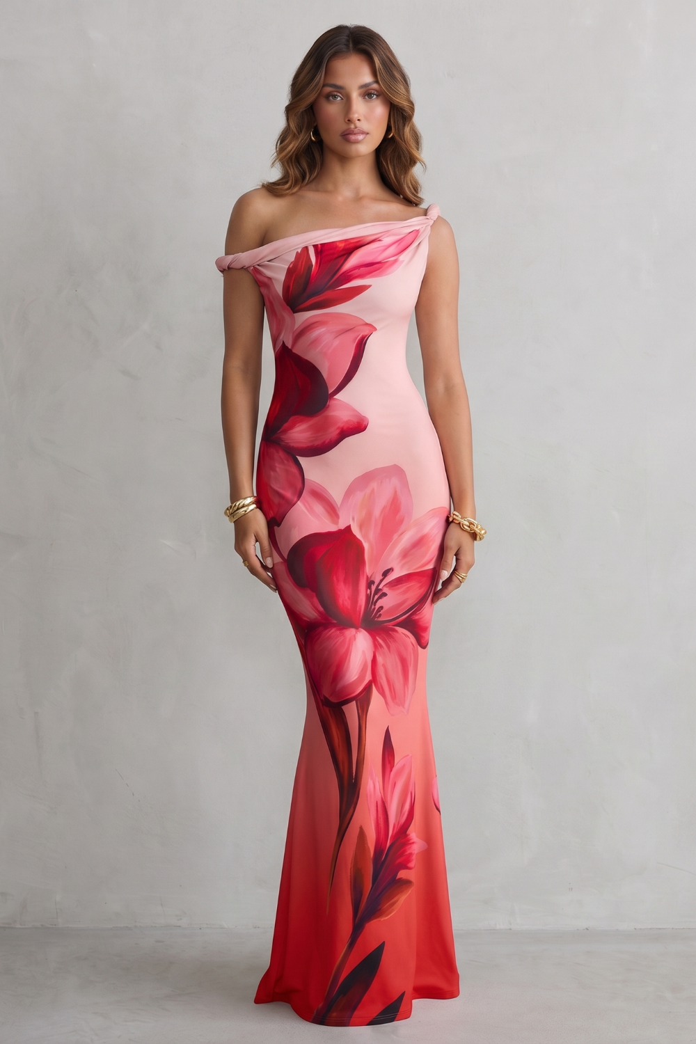 Liravelle – Off-shoulder floral allure – Maxi dress-10755314188631-OLVIA ROSE LONDON