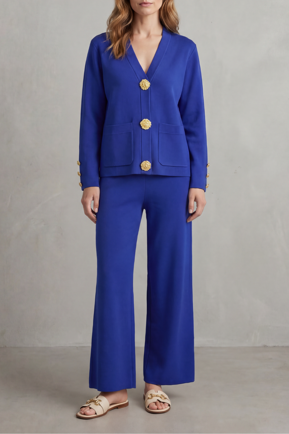 Livia – Gold button detail – Buttoned lounge set-10490773799255-OLVIA ROSE LONDON