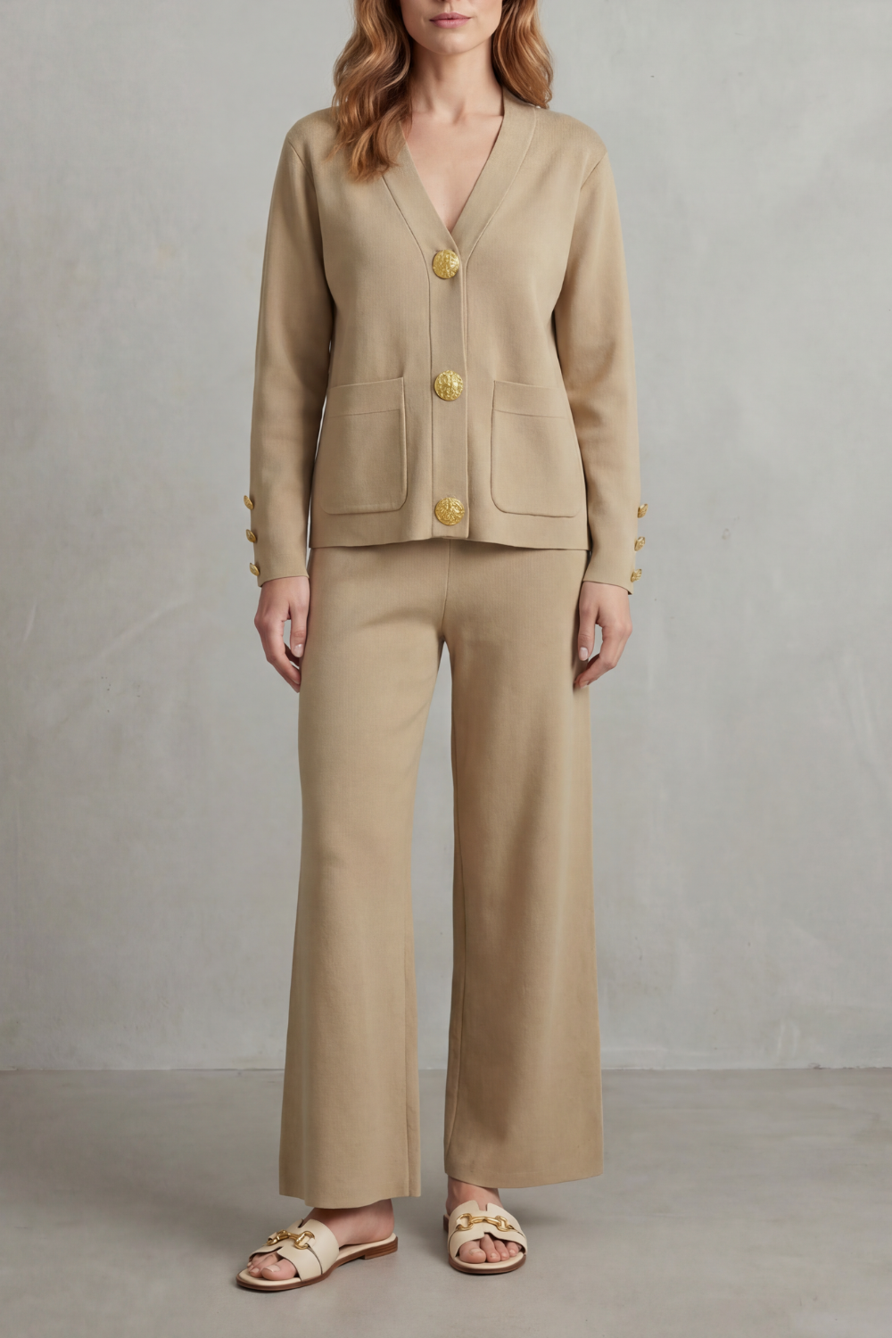 Livia – Gold button detail – Buttoned lounge set-10490773799255-OLVIA ROSE LONDON