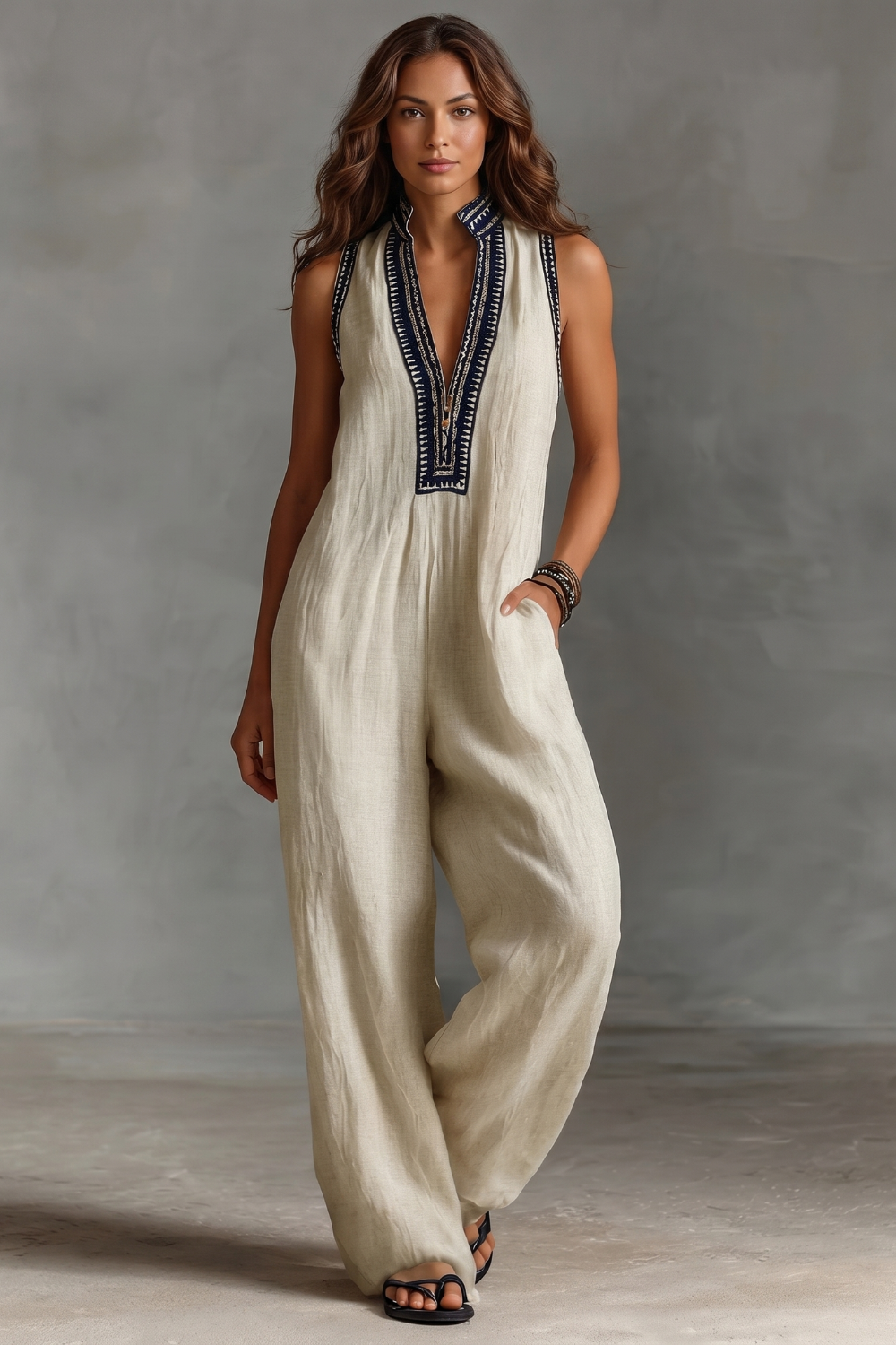 Lorienna – Embroidered bohemian elegance – Jumpsuit-10914650947927-OLVIA ROSE LONDON