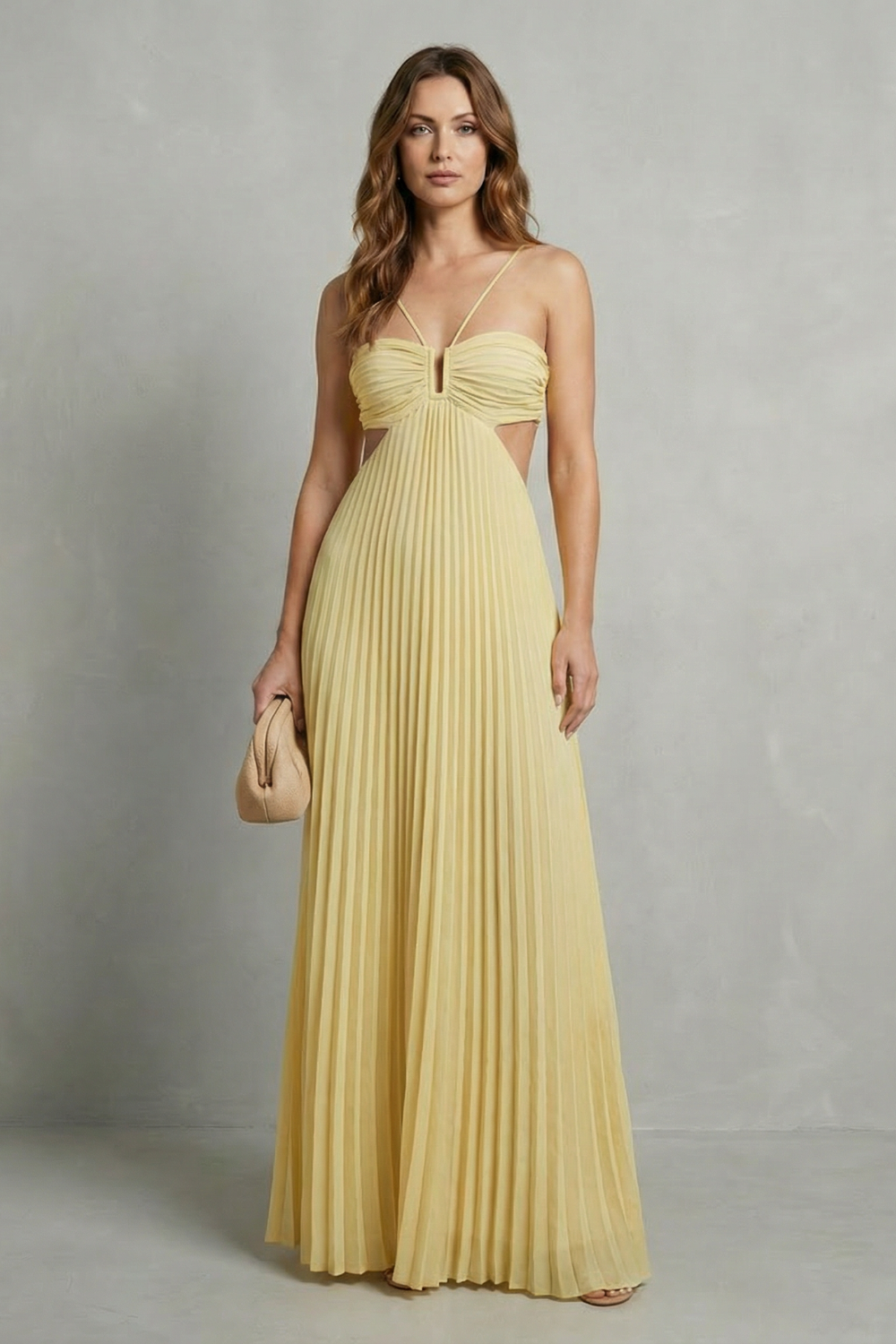 Luellara – Pleated halter elegance – Maxi dress-10747081294167-OLVIA ROSE LONDON