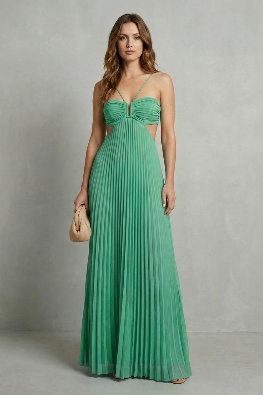 Luellara – Pleated halter elegance – Maxi dress-10747081294167-OLVIA ROSE LONDON