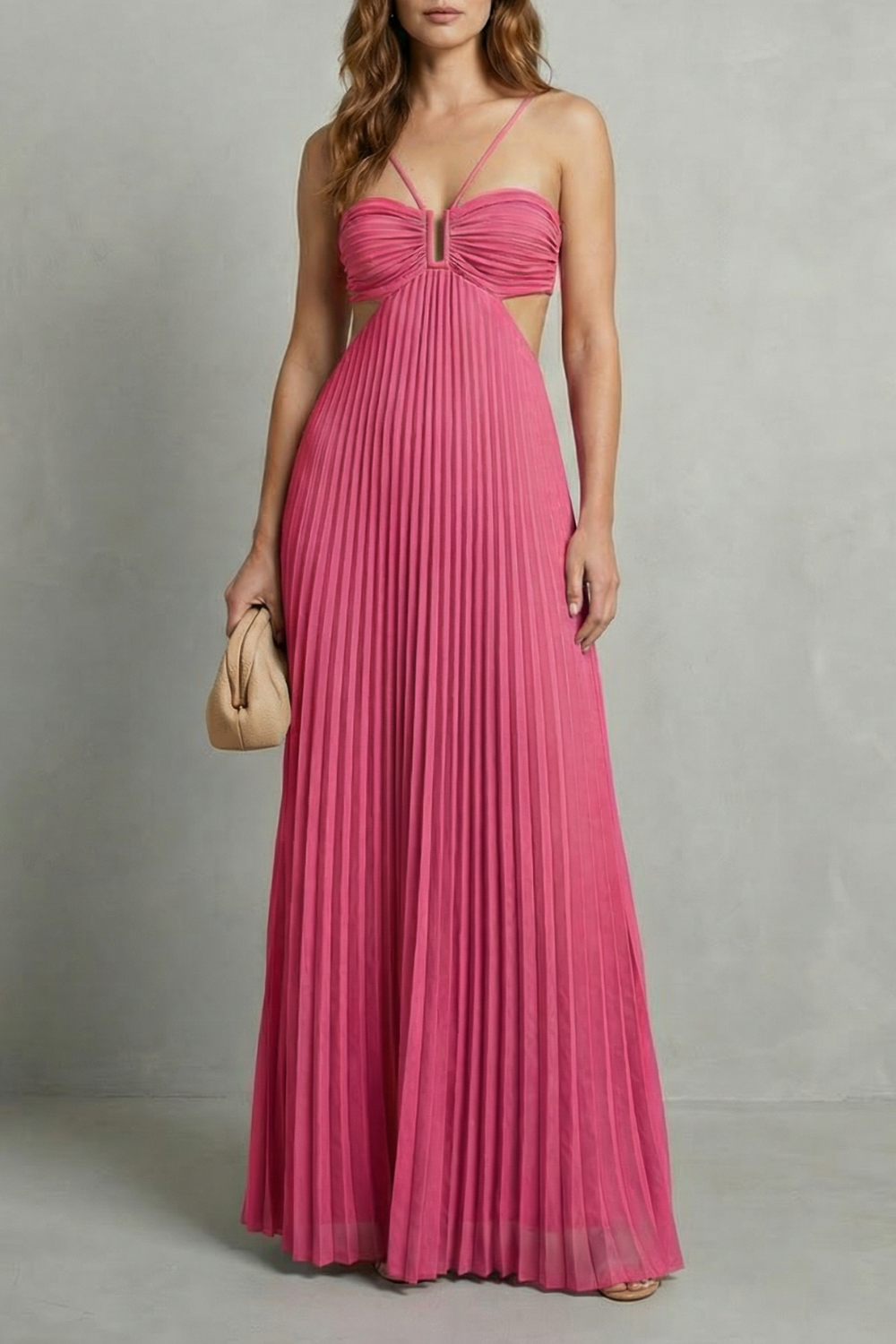Luellara – Pleated halter elegance – Maxi dress-10747081294167-OLVIA ROSE LONDON