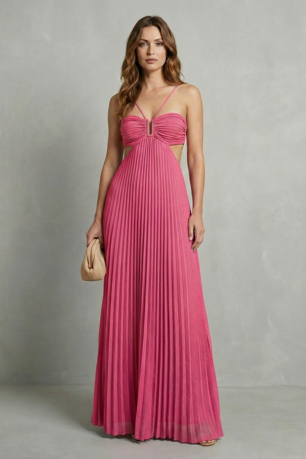 Luellara – Pleated halter elegance – Maxi dress-10747081294167-OLVIA ROSE LONDON