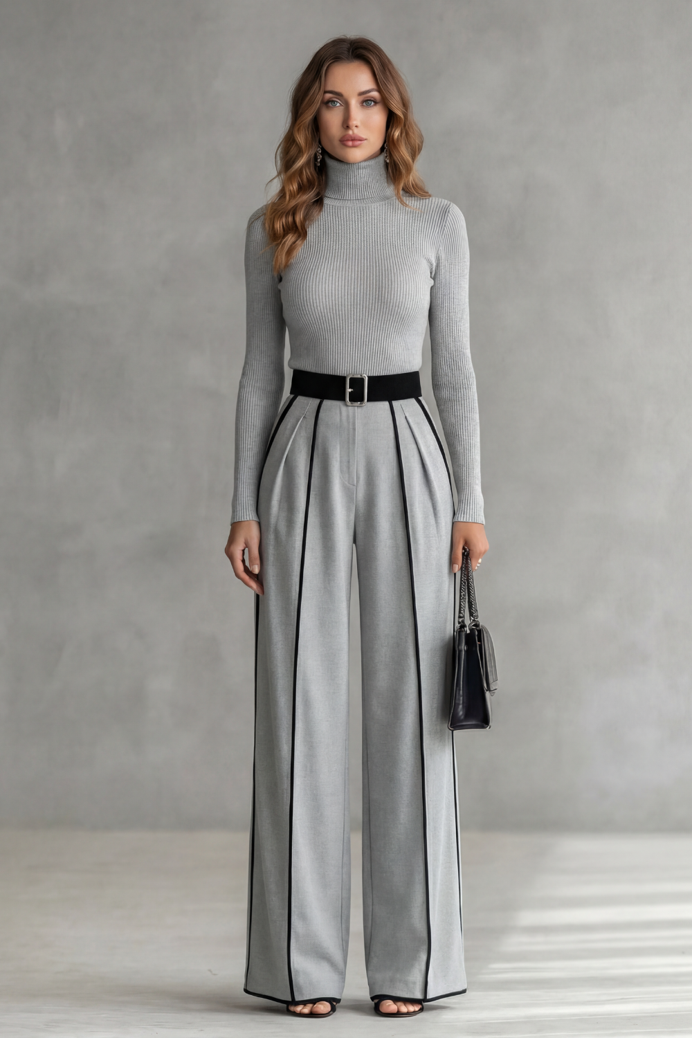 Lunaira – Contrast piping detail – High-neck jumpsuit-10434813133143-OLVIA ROSE LONDON