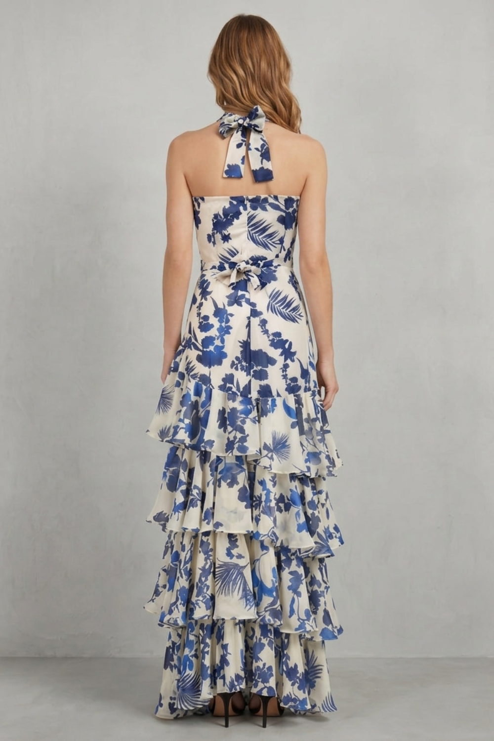 Lunarelle – Floral halter elegance – Maxi dress-10747349336407-OLVIA ROSE LONDON