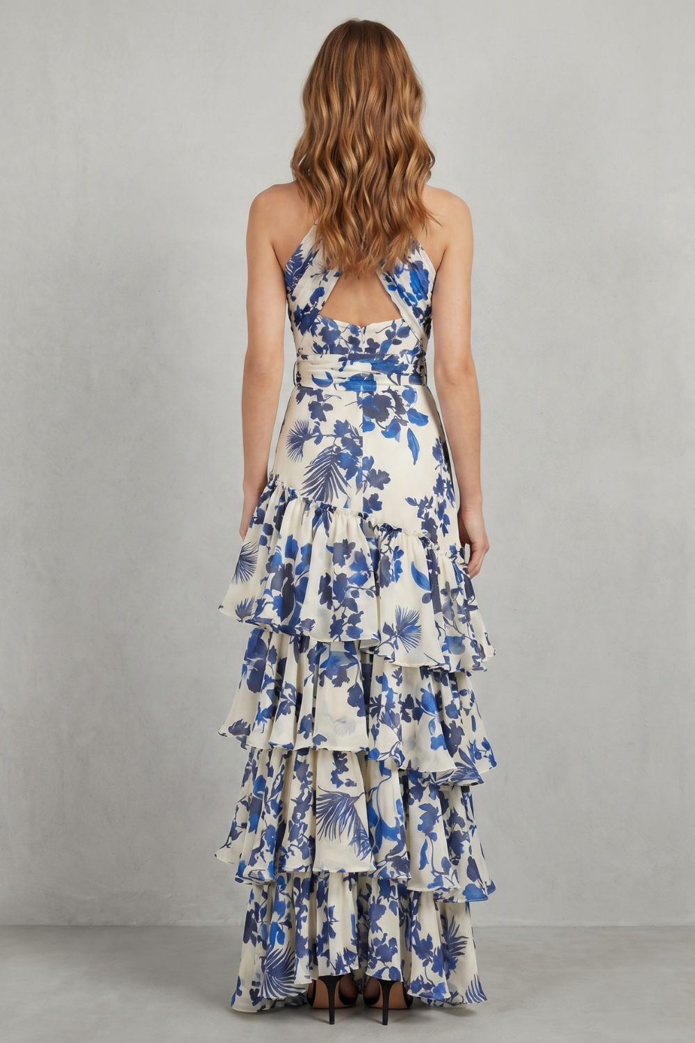 Lunarelle – Floral halter elegance – Maxi dress-10747349336407-OLVIA ROSE LONDON
