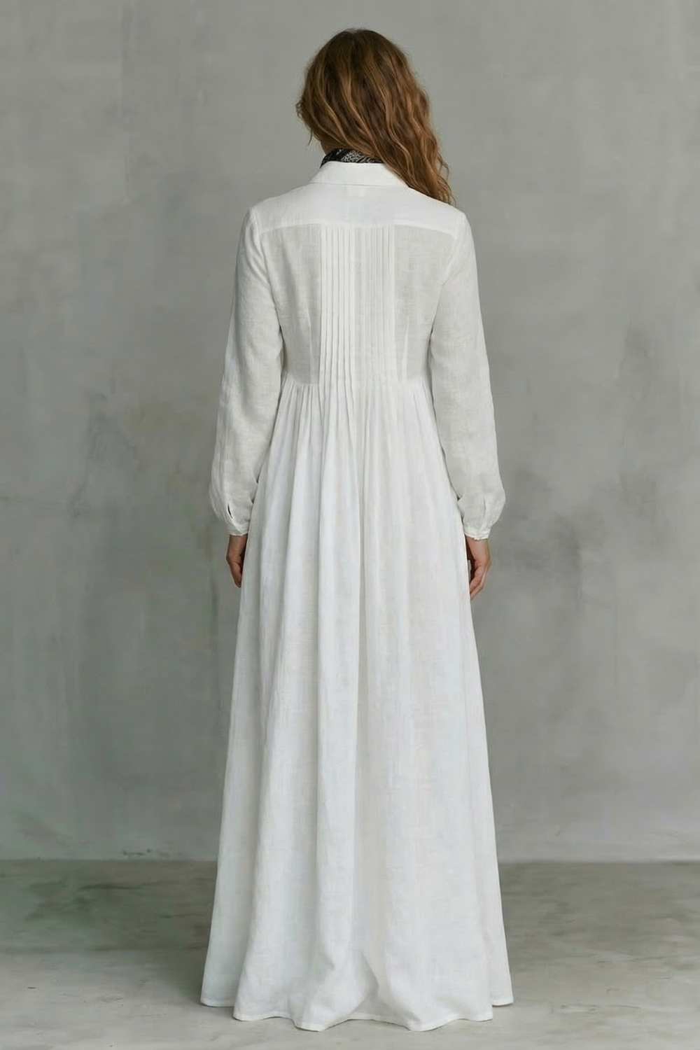 Lunarelle – Timeless minimalism – Mao collar maxi dress-10619263287639-OLVIA ROSE LONDON