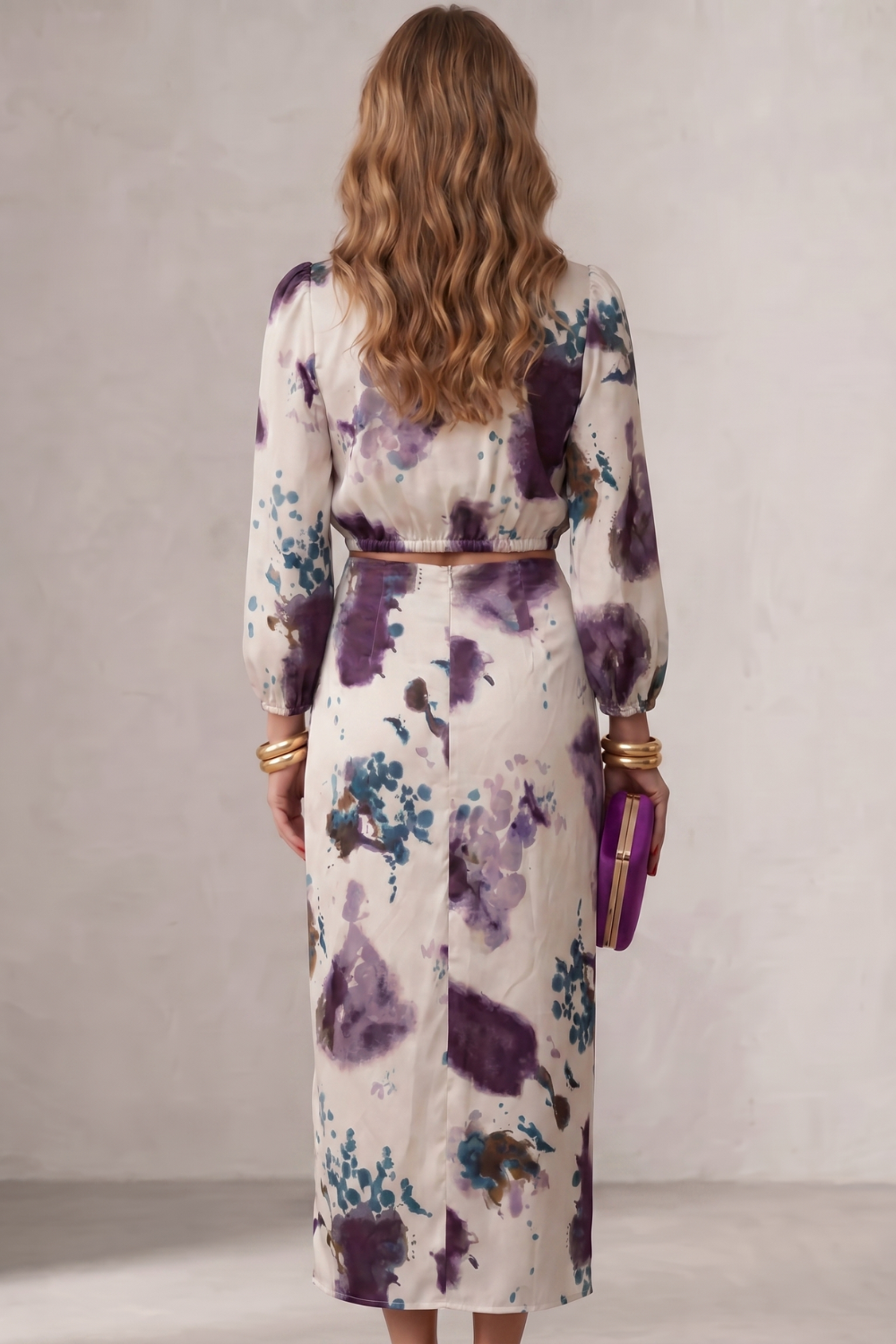 Violetta – Watercolour floral elegance – Blouse & skirt set-10765744537943-OLVIA ROSE LONDON