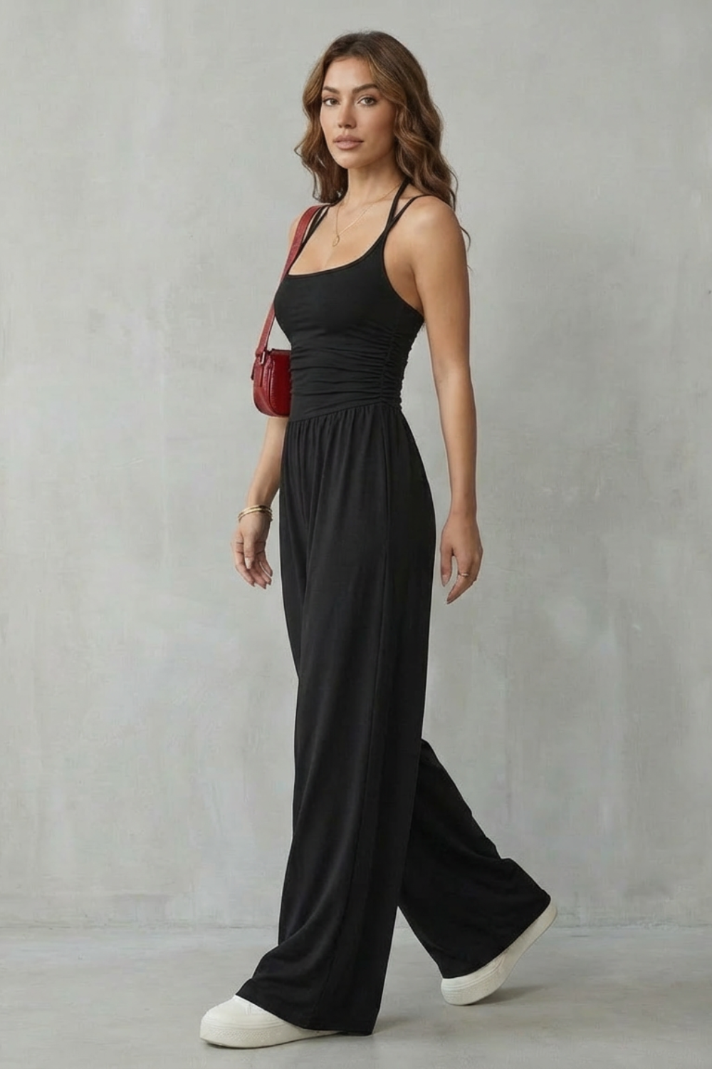 Lunarra – Double strap fit – Wide-leg jumpsuit-10510237008215-OLVIA ROSE LONDON