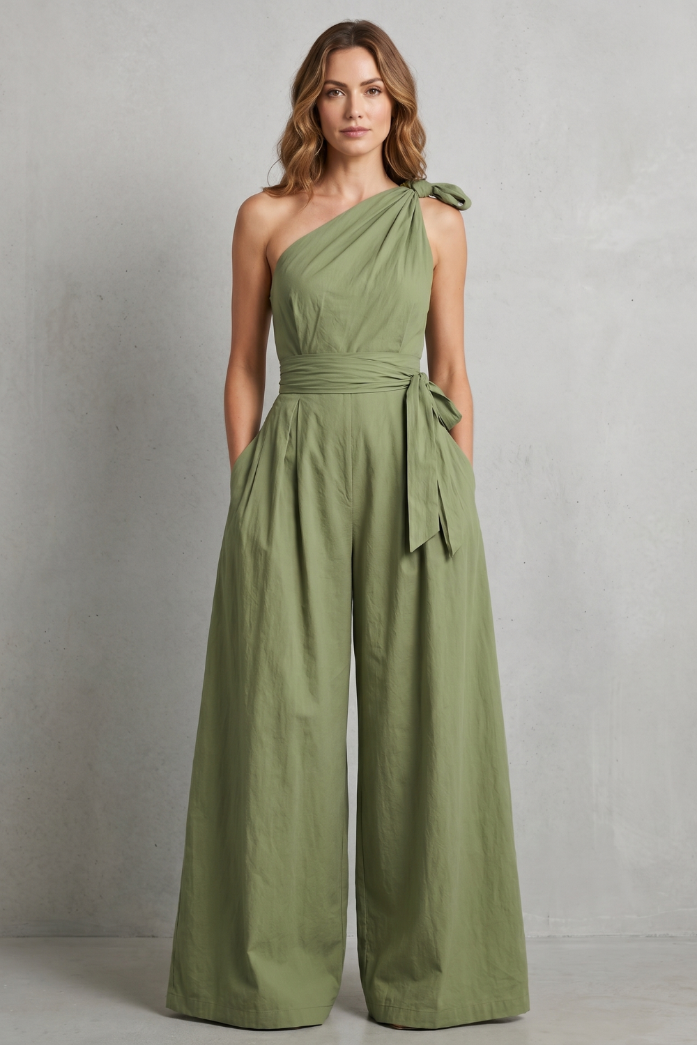 Lunéa – Graceful draped silhouette – One-shoulder jumpsuit-10911111577943-OLVIA ROSE LONDON