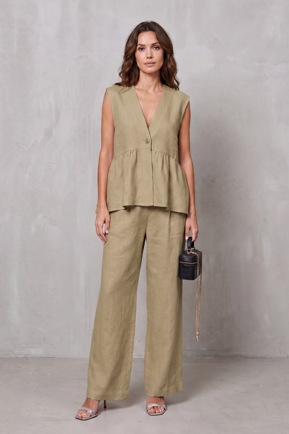 Lunessa – Soft peplum elegance – Two-piece trouser set-10911790203223-OLVIA ROSE LONDON