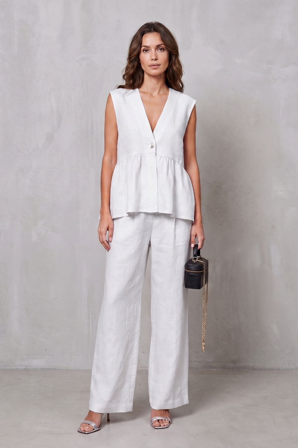 Lunessa – Soft peplum elegance – Two-piece trouser set-10911790203223-OLVIA ROSE LONDON