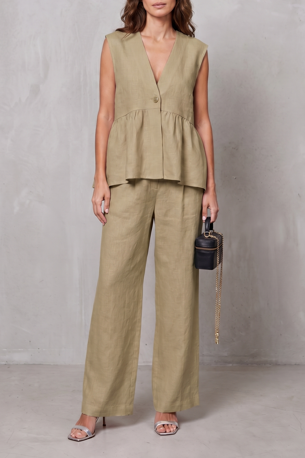 Lunessa – Soft peplum elegance – Two-piece trouser set-10911790203223-OLVIA ROSE LONDON
