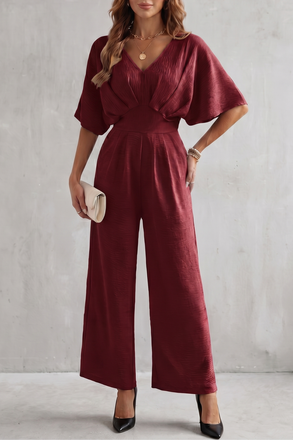 Lunévia – Elegant batwing silhouette – Jumpsuit-10924863029591-OLVIA ROSE LONDON